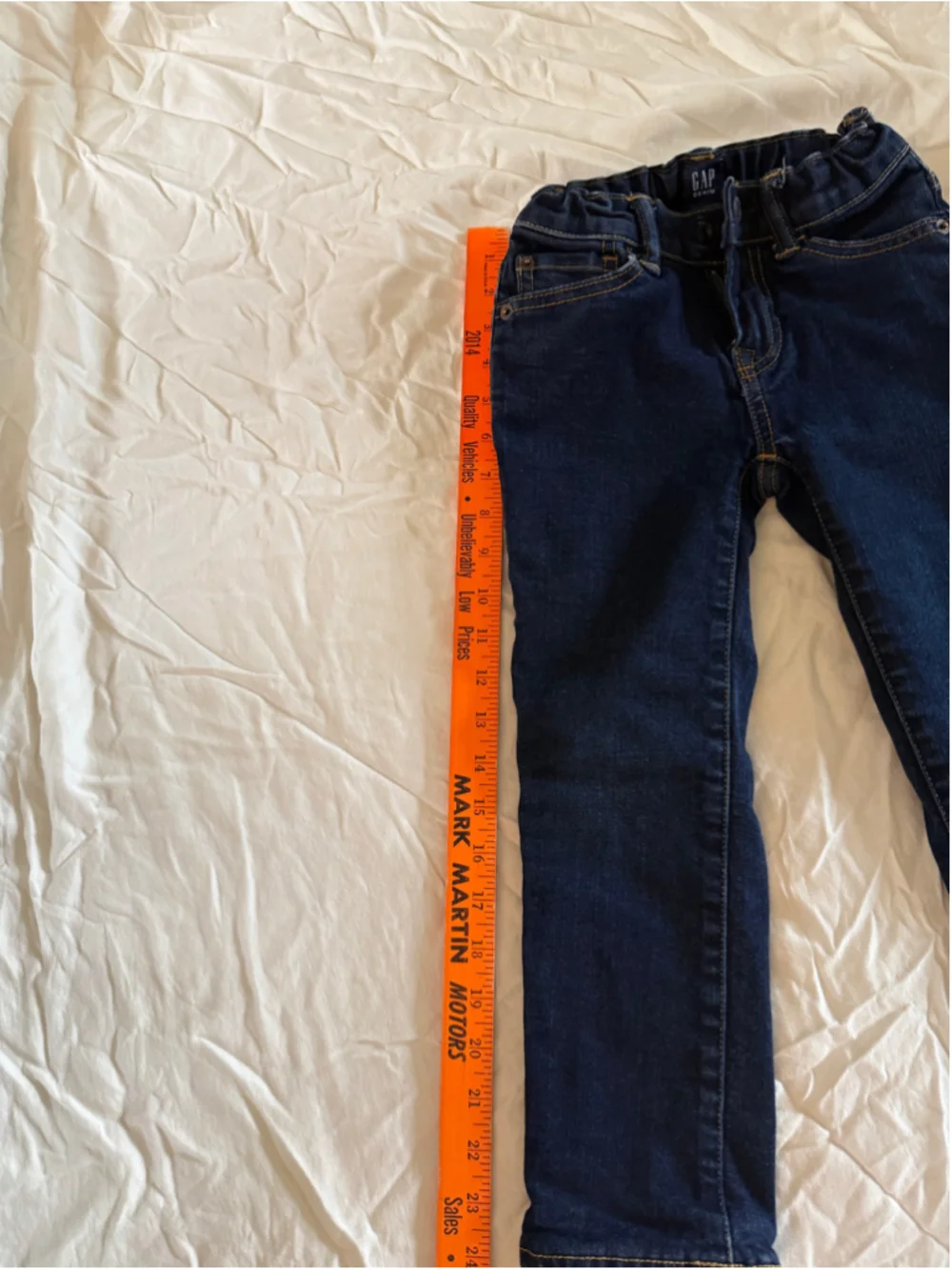Boys Gap Jeans Size 5 Blue Red Plaid Lined Straight Leg